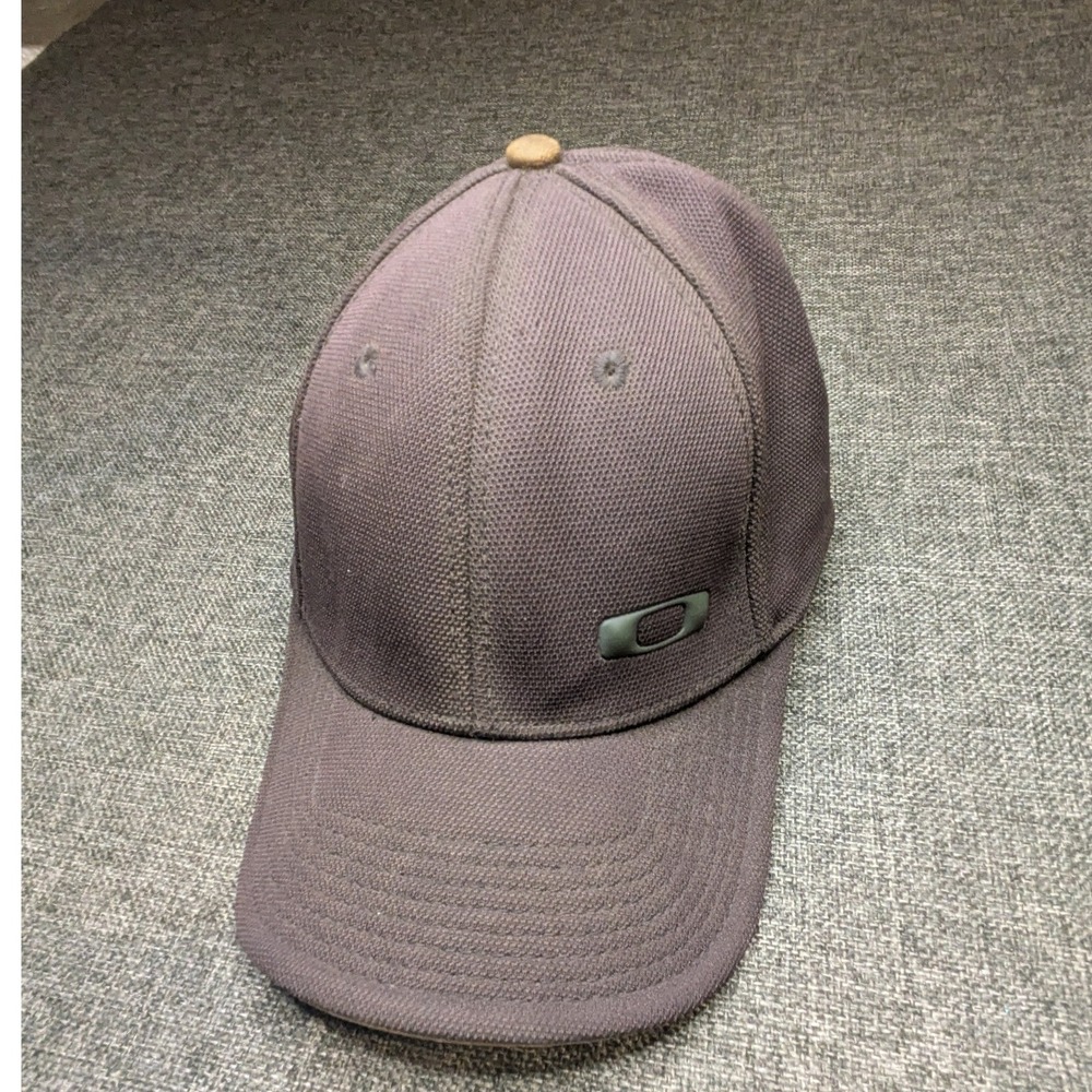 Vintage Oakley Baseball Cap Trucker Hat Brown Hard Logo L/XL Mens Y2K‎